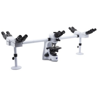 Optika B-510 Trinocular Discussion Microscope, 1000x, IOS PLAN, 5-head, multi-plug